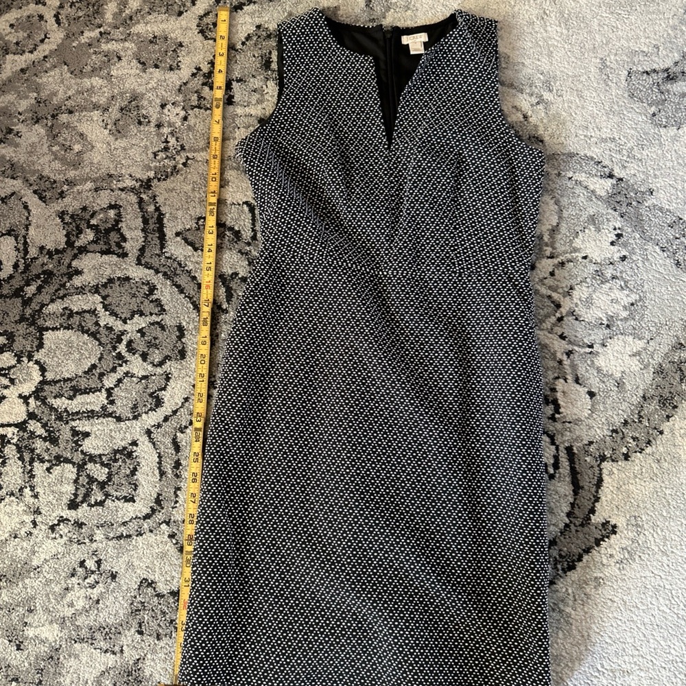J Crew White Black Patterned Sleeveless Sheath Dress Size 4